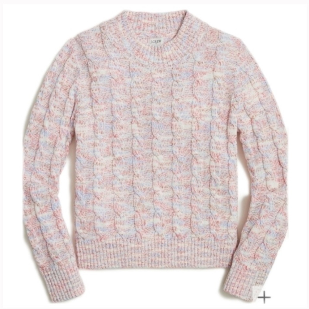 J. Crew Cable Knit Multi Weave Sweater, size large.